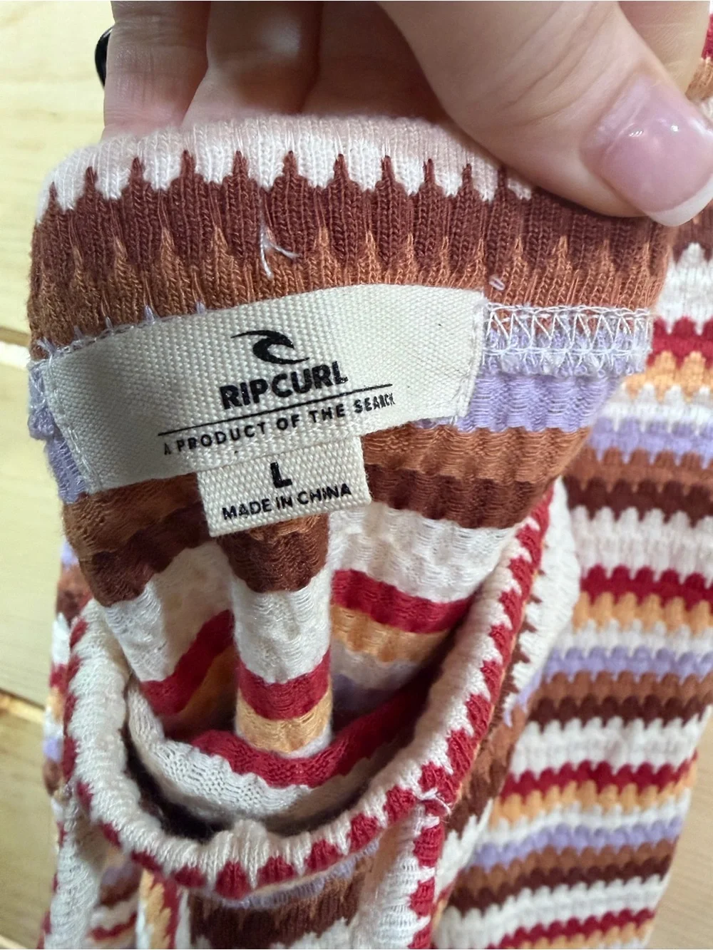 Rip Curl Peach Multi Striped Knit Mini Skirt